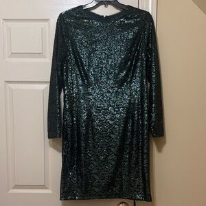 NWT Carmen Marc Valvo Infusion Green Allover Sequin Dress size 16